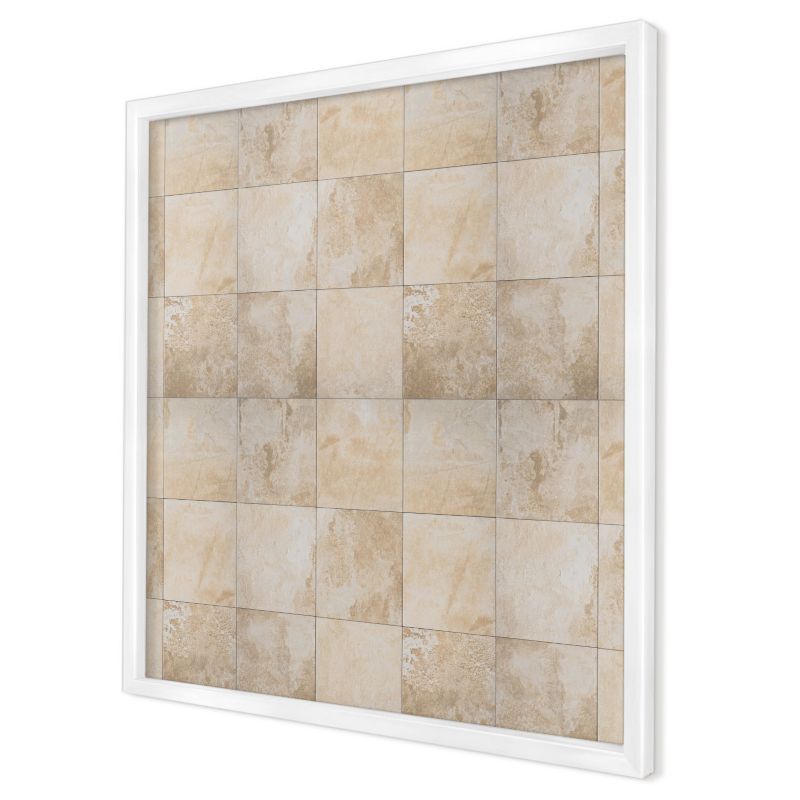 Dekoracyjna tablica magnetyczna Wallfluent 50x50 Neutralna elegancja w białej ramie 1szt
