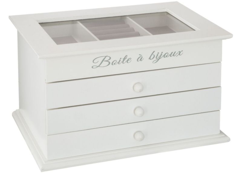 Szkatułka na biżuterię Boite a Bijoux Atmosphera biała 25 x 15 cm 1 szt.