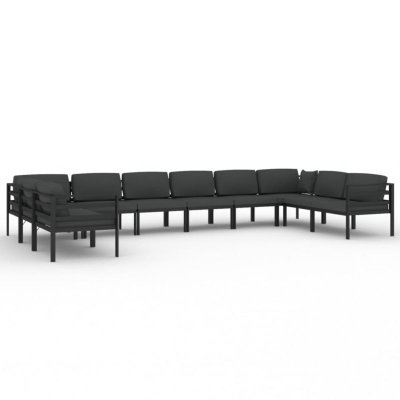 Zestaw mebli ogrodowych wypoczynkowy WaszeMeble 10-osobowy aluminium szary z poduszkami WM-3107816 1 kpl