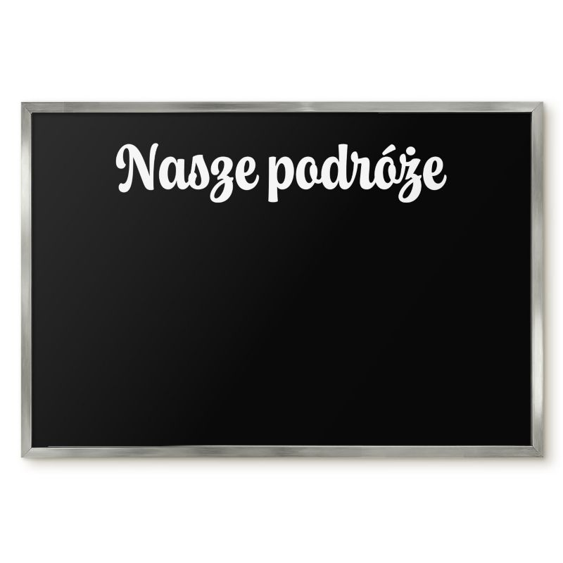 Tablica Magnetyczna Do Biura Tulup 60x40 cm Nasze podróże 6 - Srebrna rama Do salonu, sypialni 1 szt.