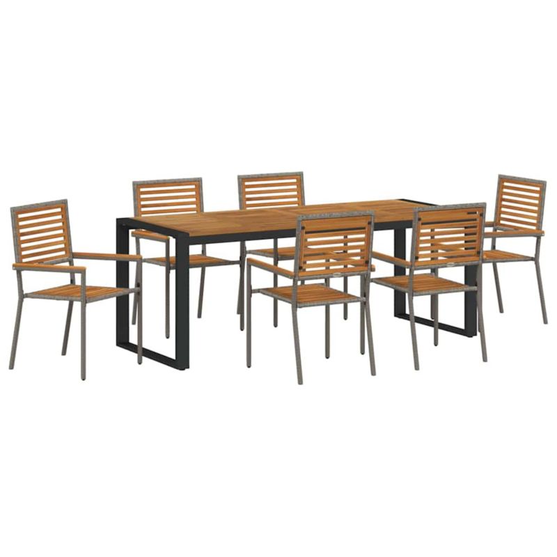 Zestaw mebli ogrodowych jadalniany WaszeMeble 6-osobowy polirattan szary WM-3365485 1 kpl