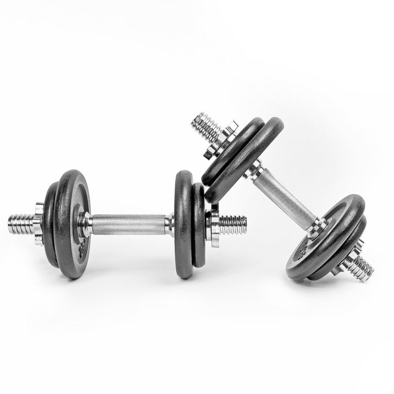 Zestaw hantli żeliwnych Pretorians 2x10 kg hantle w walizce trening siłowy zestaw