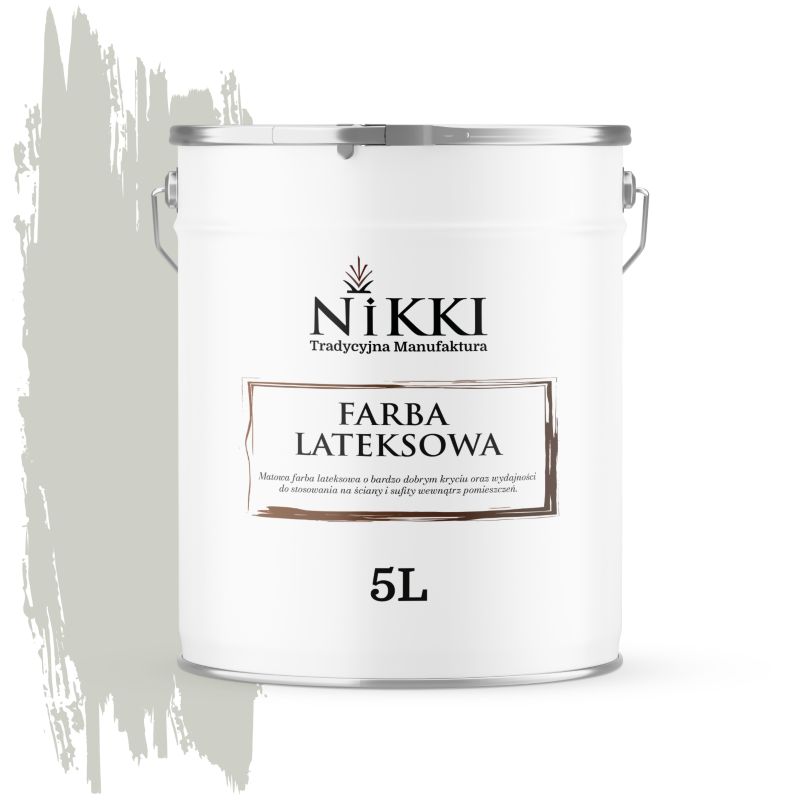 Farba Lateksowa Wewnętrzna Ściany i Sufity NIKKI Khaki jasny H1762 Głęboki Mat 5L