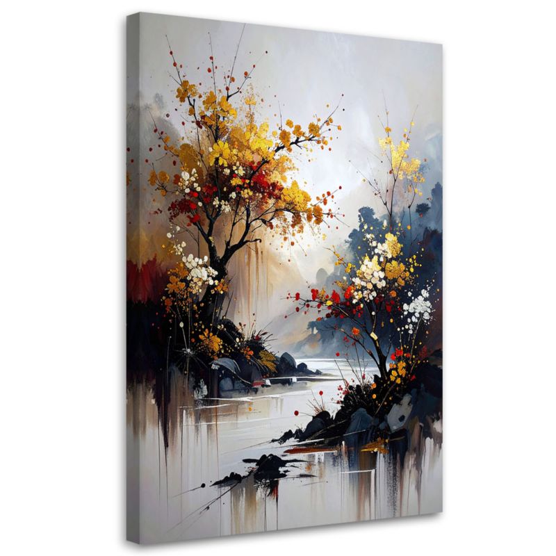 Obraz do salonu sypialni kuchni biura Feeby Japoński pejzaż drzewa 20x30cm 1szt