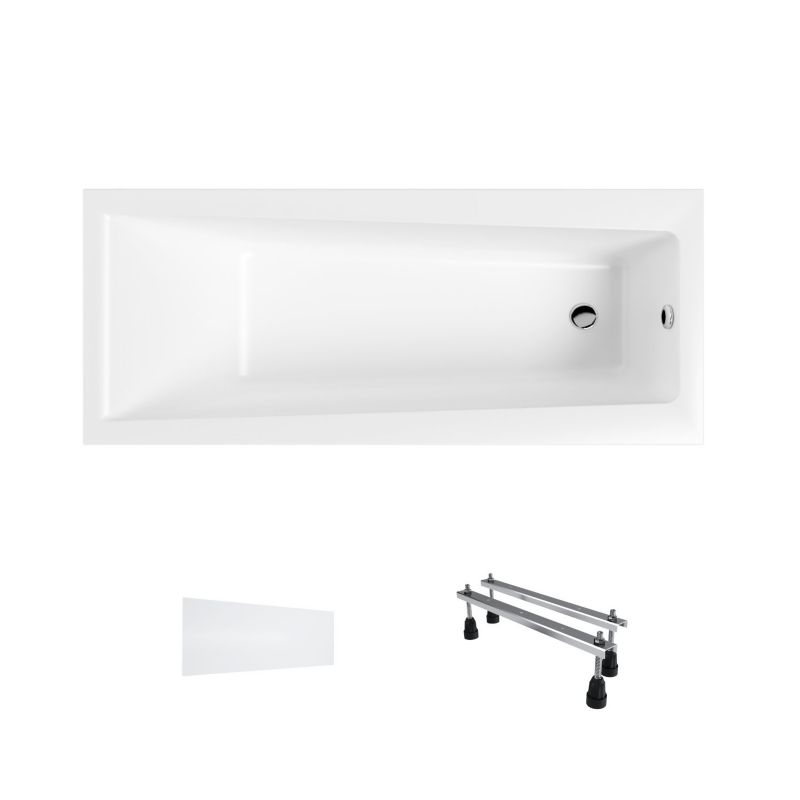 Wanna akrylowa Helmken Versailles 160x75 z akrylu lanego ze wzmocnionym korpusem + Panel biały + Nóżki / 35070060, 1 kpl
