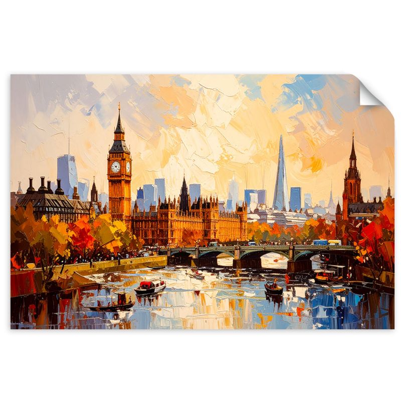 Naklejka samoprzylepna Feeby Panorama Londynu Big Ben 30x20cm 1szt
