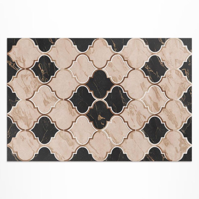 Zewnętrzny Dywan Winylowy Wallfluent 150x225 cm Mozaika arabeska marmur styl marokański 1 szt.