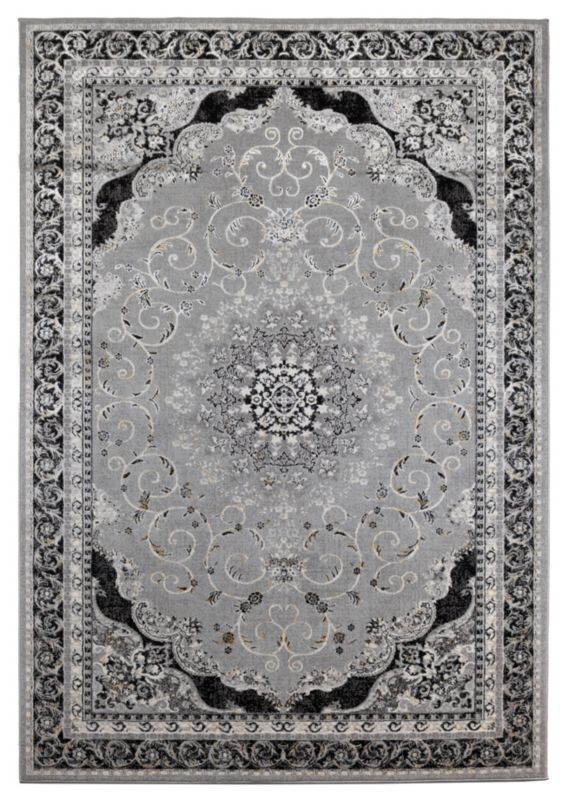 Dywan Multidecor Grece 160x230cm klasyk koronka czarno-srebrny 1 szt
