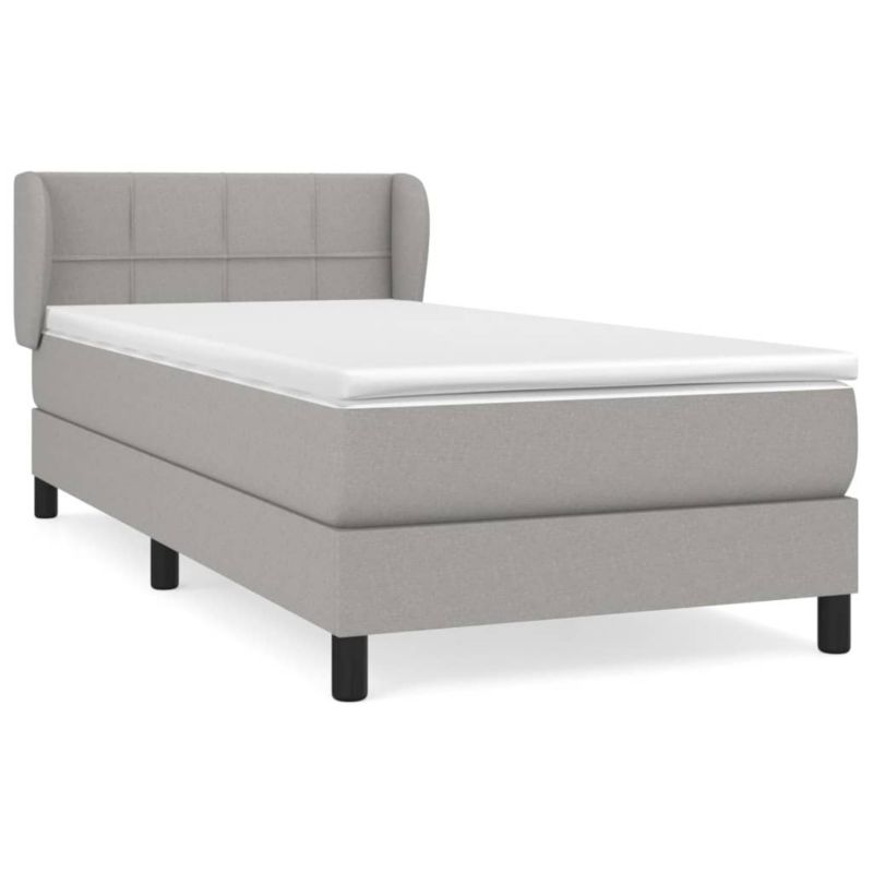 Łóżko kontynentalne WaszeMeble 90x190 cm jasnoszare WM-3126205 1 szt.
