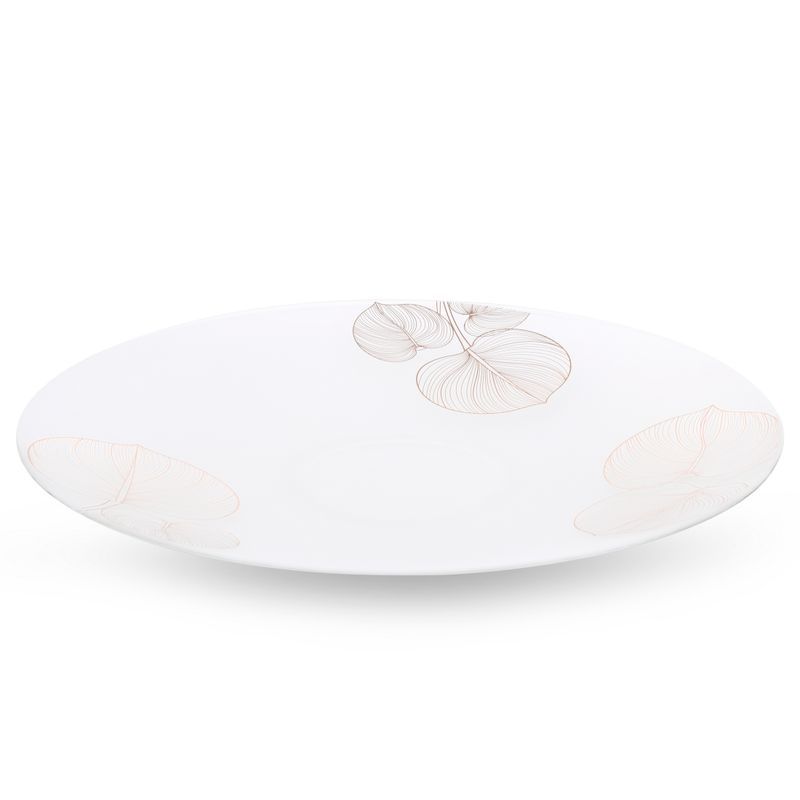 Patera szklana Eurofirany 37 x 4 cm biała złota 1 szt.