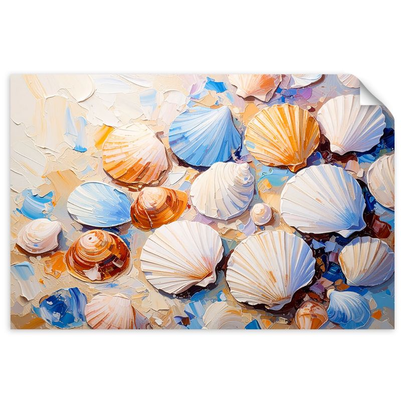 Naklejka na ścianę Feeby Muszle Plaża Piasek jak malowany 100x70cm 1szt