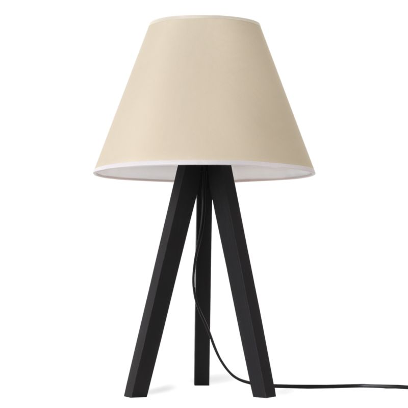 Lampa stołowa nocna trójnóg czarny Light Home Gaja 1x E27 60W abażur jasny beżowy 1szt.