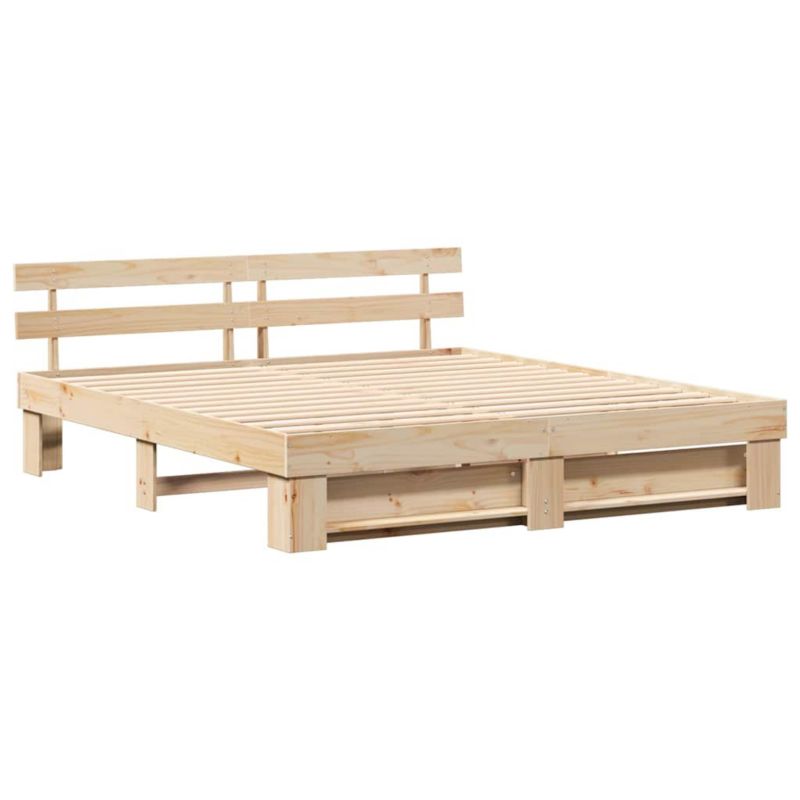 Rama łóżka WaszeMeble 200x200 cm Brązowy sosna WM-3385670 1 szt.
