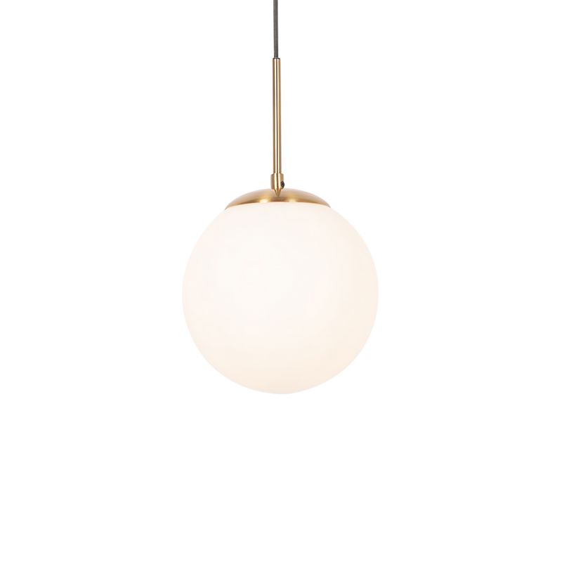 Designerski lampa wisząca z kloszem (1 punkt) Qazqa Flore 20 złoty/mosiężny max 40W kompatybilny z żarówką LED E27 1 szt.