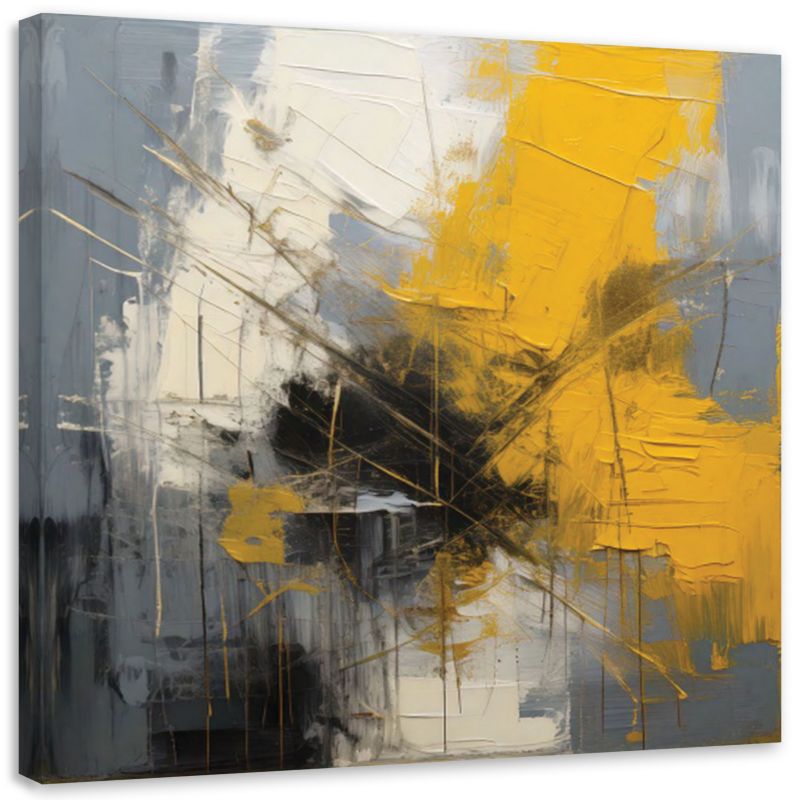 Obraz na płótnie Feeby Abstrakcja Impresjonizm Złota Nowoczesna 30x30cm 1szt