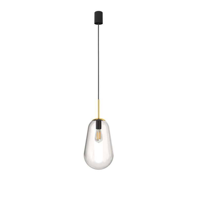 Lampa sufitowa wisząca Nowodvorski Lighting Pear czarno-przezroczysty-złota wym: 188 x 22 x 22 cm 1xE27 x 40W 1 szt.
