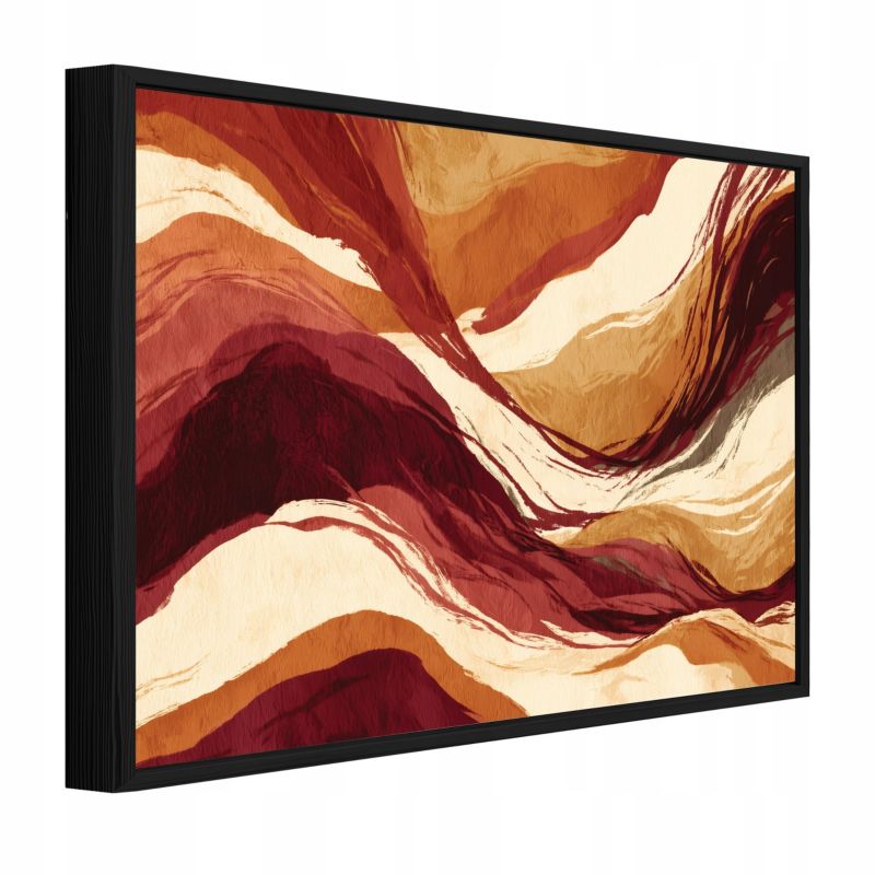 Obraz W Ramie WALLARENA Do Sypialni Salonu Na Płótnie Abstrakcja Wzgórza Fale Pomarańczowy 100x70 cm PPR16773O1 1 szt.