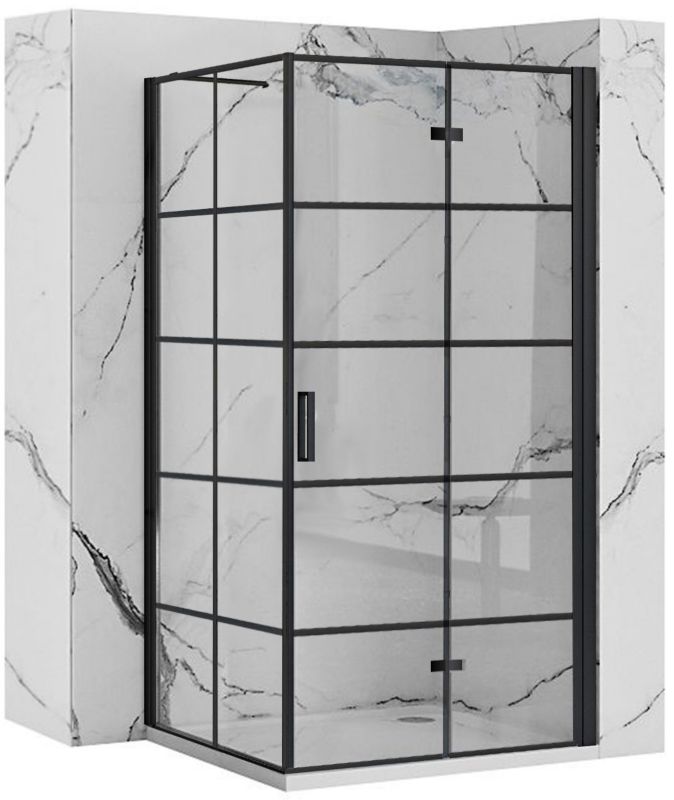 Kabina Prysznicowa Narożna Rea Molier 80X80X190Cm Czarny 1 Szt