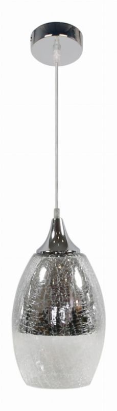 Lampa sufitowa wisząca Candellux Celia 1561 chromowana-srebrna efekt spękanego szkła 1xE27 x 60W 1 szt.