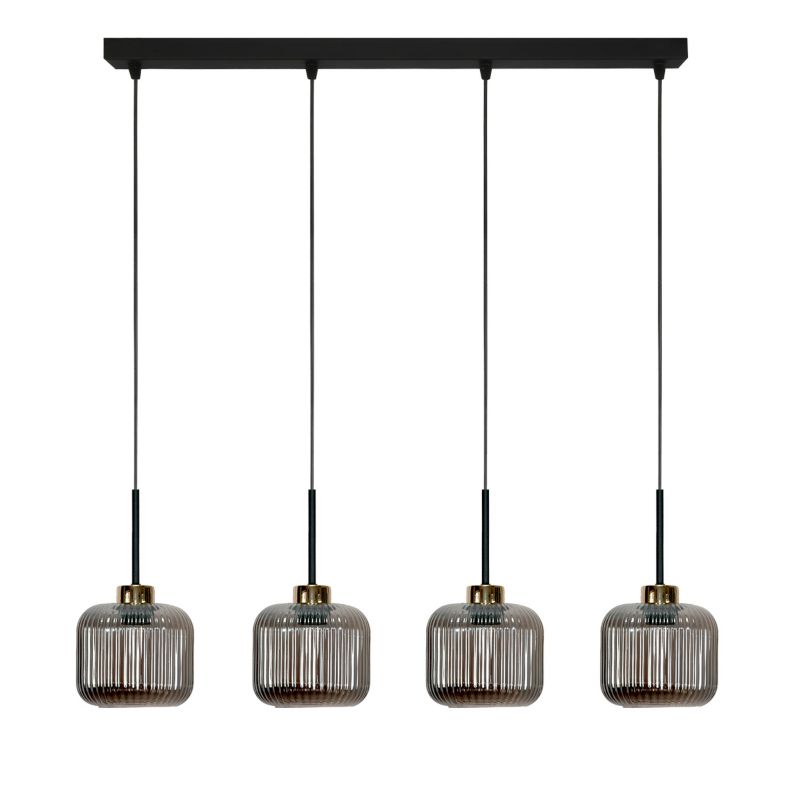 Lampa wisząca listwa EDYLIT 4xE27 grafitowe klosze industrialna loft nowoczesna nad stół KORN 14-971 1 szt.