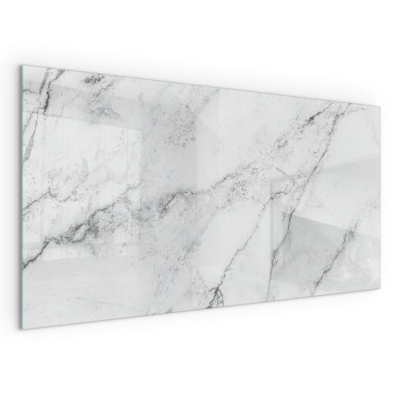 Szklana Podkładka Pod Kominek Prostokąt Wallfluent 140x70 cm Marmurowa faktura z żyłkami 1 szt.