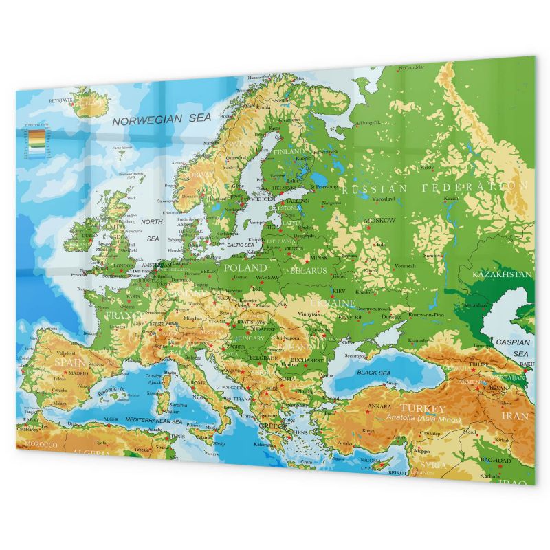 Tablica Do Rysowania Magnetyczna Tulup 100x70 cm Szkolna mapa świata Na notatki i zdjęcia Czarny marker 1 kpl