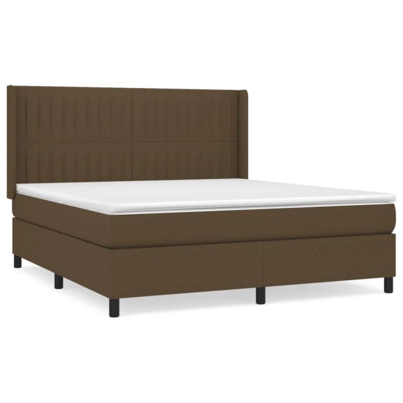Łóżko z materacem WaszeMeble 160x200 cm Ciemny brąz tkanina WM-3131604 1 szt.