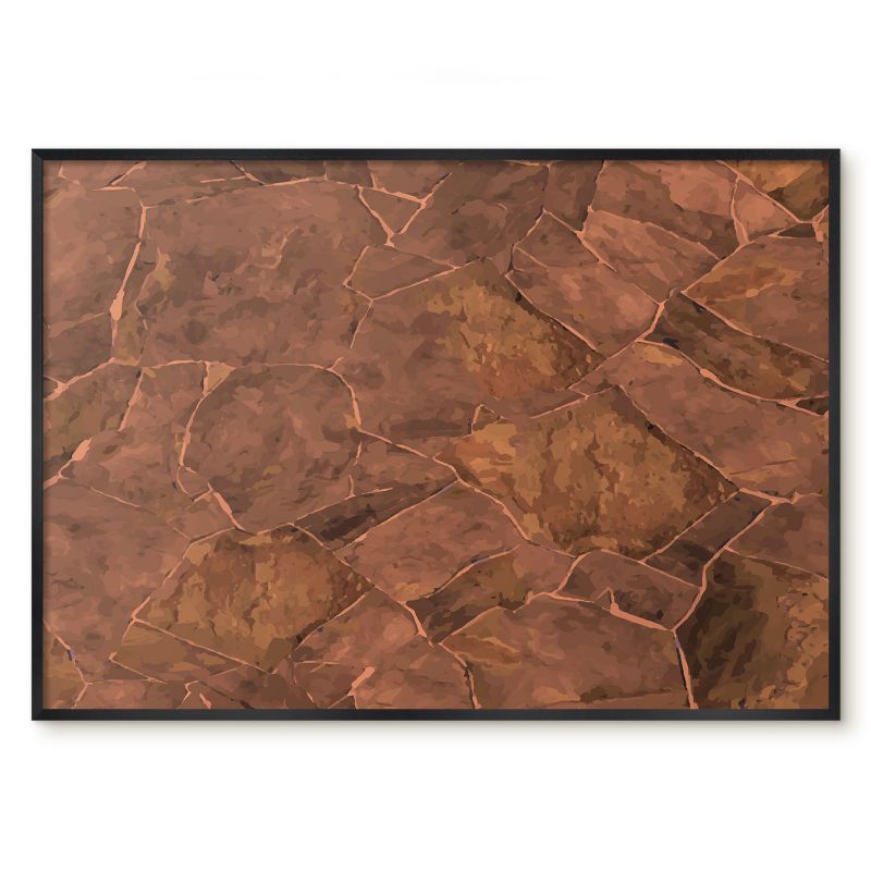 Tablica Magnetyczna Do Notatek Tulup 100x70 cm Kamienna struktura - Czarna rama Do salonu, sypialni 1 szt.