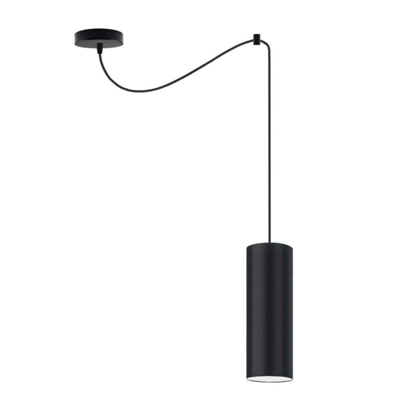 Lampa wisząca zwis Volta Light Factory żyrandol sufitowa pająk z abażurem tuba Czarny POGO Z1 1szt.
