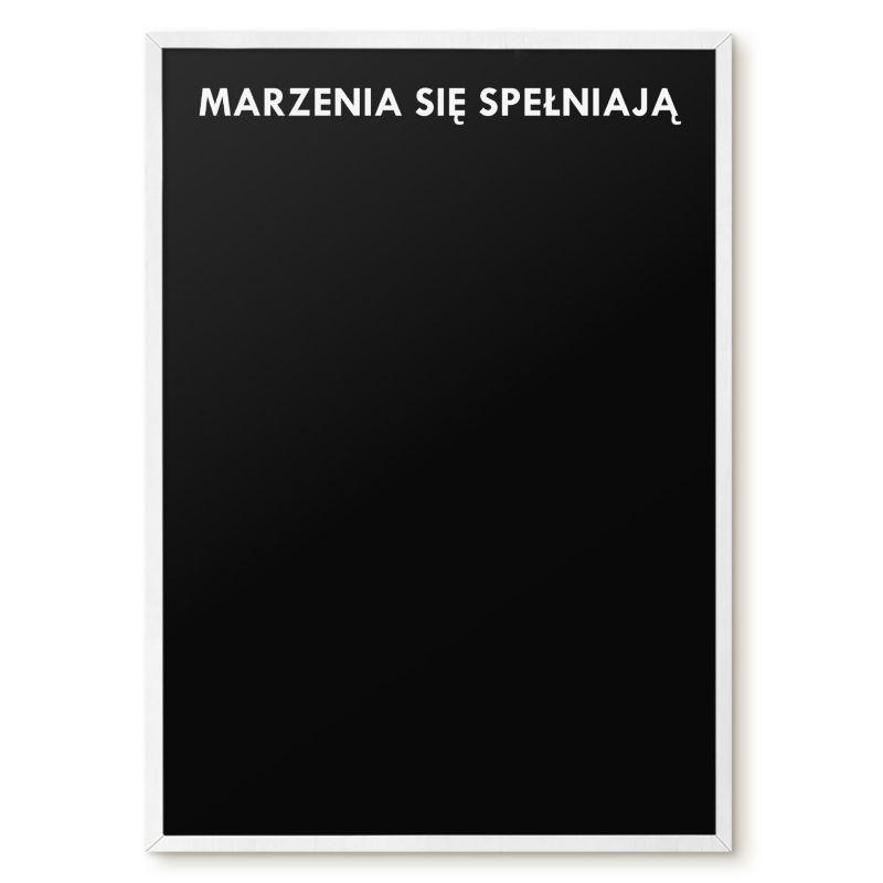Tablica Magnetyczna W Ramie Tulup 50x70 cm Marzenia się spełniają 7 - Biała rama Do salonu, sypialni 1 szt.