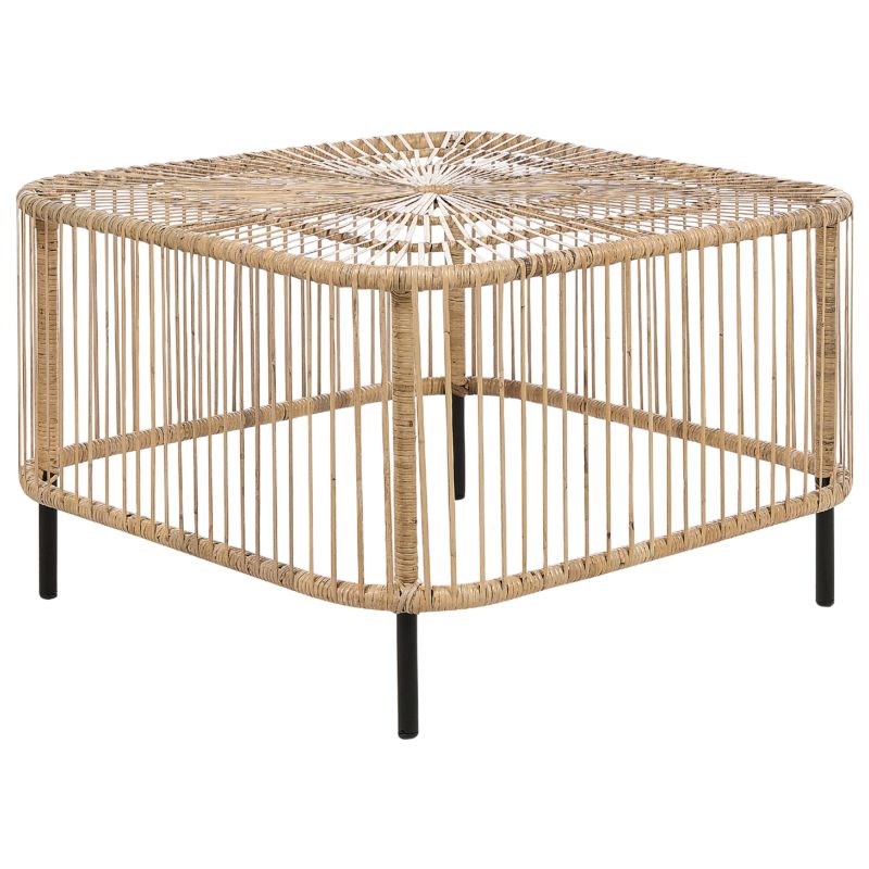 Stolik kawowy ogrodowy Cesenatico 67 cm 67 cm Rattan Naturalny 1 szt.
