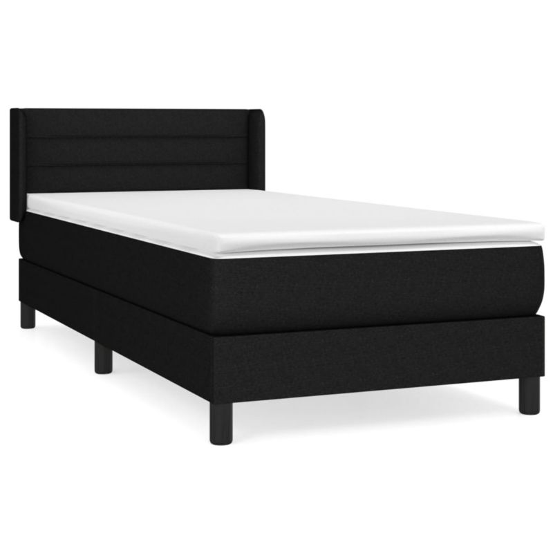 Łóżko z materacem WaszeMeble 90x190 cm Czarny tkanina WM-3129755 1 szt.