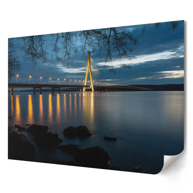 Plakat na płótnie Wallfluent Format A3 Nocny most Artysta Kalio 1 szt.