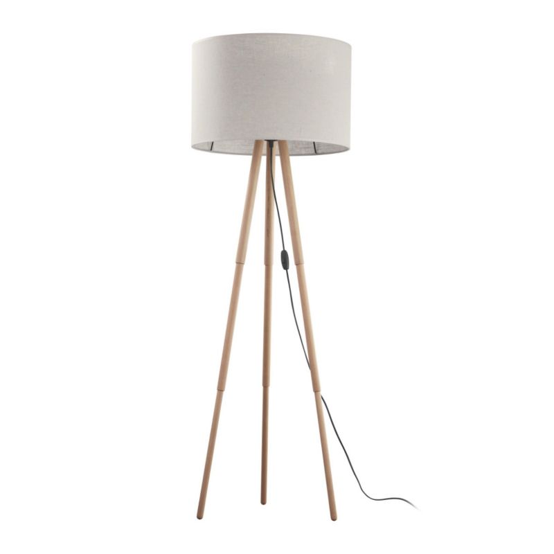 Lampa podłogowa stojąca TK-Lighting Tokyo czarna z jasnym drewnem 1 x E27 x 20W wym: 146 x 63 x 63 cm - 1 szt.