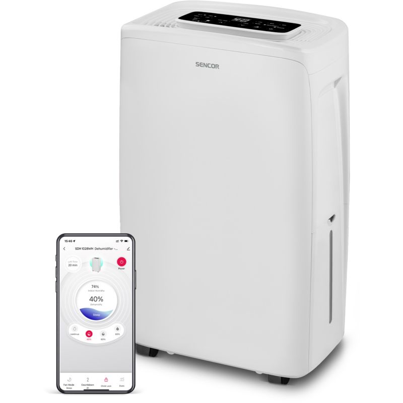 Osuszacz Powietrza Sencor SDH 1028WH Mobilny Inteligentny 1,5L 235W 35M2 1szt