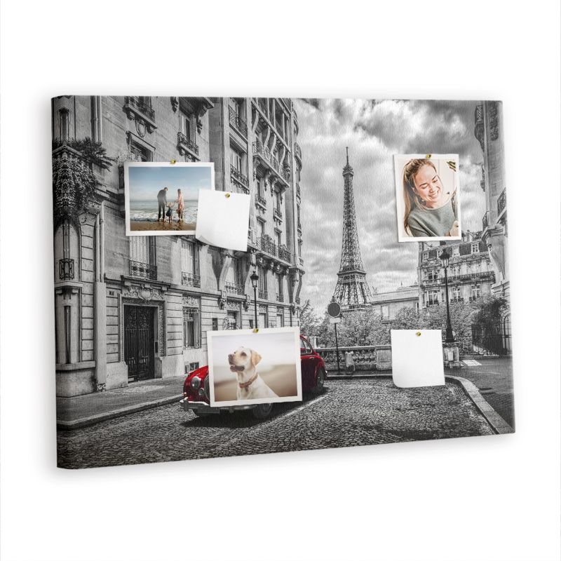 Tablica Korkowa Do Biura Pokoju Tulup 100x70 cm Stary samochód miasto Pinezki metaliczne 1 kpl