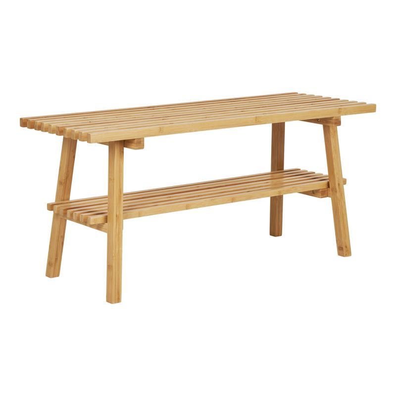Ławka do przedpokoju Ember HOUSE NORDIC skandynawska bambusowa naturalna styl boho 70 cm 1 szt.