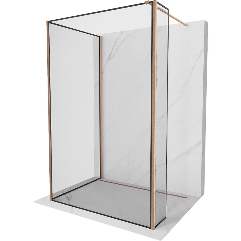 Ścianka prysznicowa Mexen Kioto czarny wzór miedź szczotkowana 120x70x40 cm 800-120-070-221-65-70-040 1 szt.
