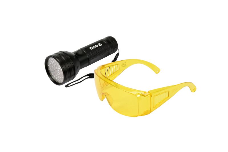 Zestaw latarka + okulary ochronne do warsztatu YATO YT-08581 UV 51 LED 1 szt.