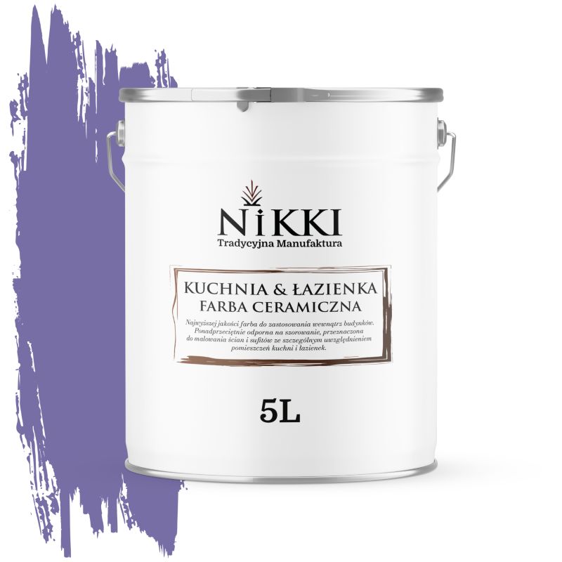 Farba Ceramiczna do Kuchni i Łazienki Zmywalna NIKKI Śliwkowy H2618 Głęboki Mat 5L