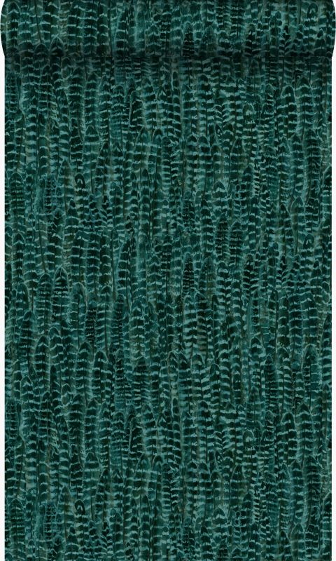 Tapeta Origin Wallcoverings pióra szmaragdowej zieleni 53 cm x 10.05 m - 1 rol.