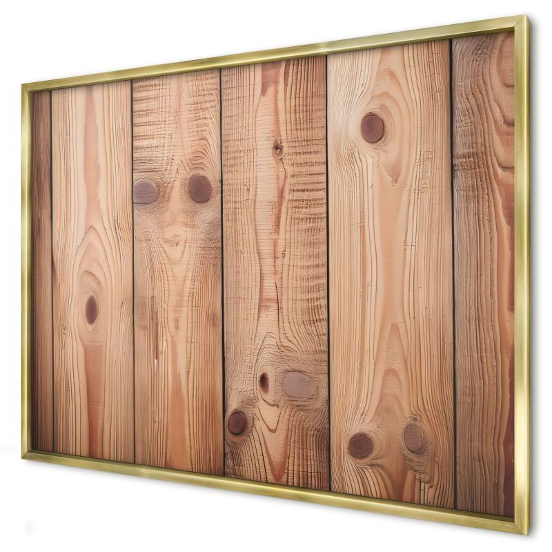 Dekoracyjna tablica magnetyczna Wallfluent 100x70 Drewniane deski w złotej ramie 1szt