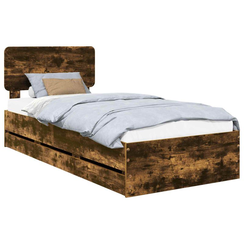 Łóżko WaszeMeble z Szufladami 75x190 cm Brązowe WM-3412238 1 szt.