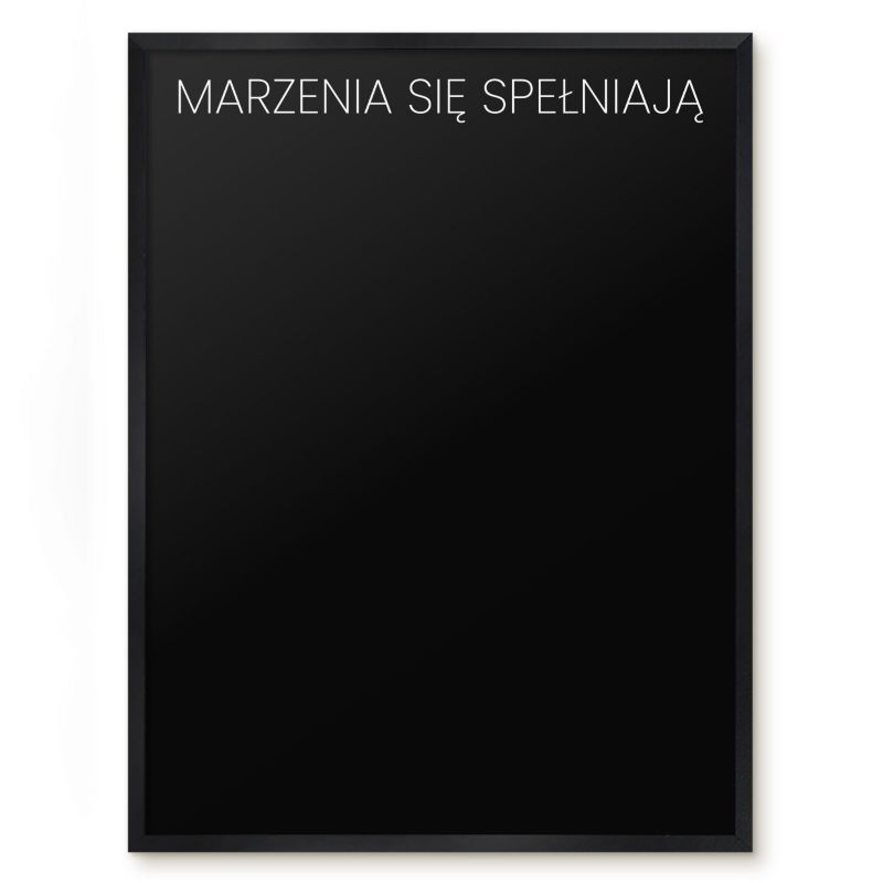 Tablica Magnetyczna Wielofunkcyjna Ścienna Tulup 60x80 cm Marzenia się spełniają 8 - Czarna rama Do salonu, sypialni 1 szt.