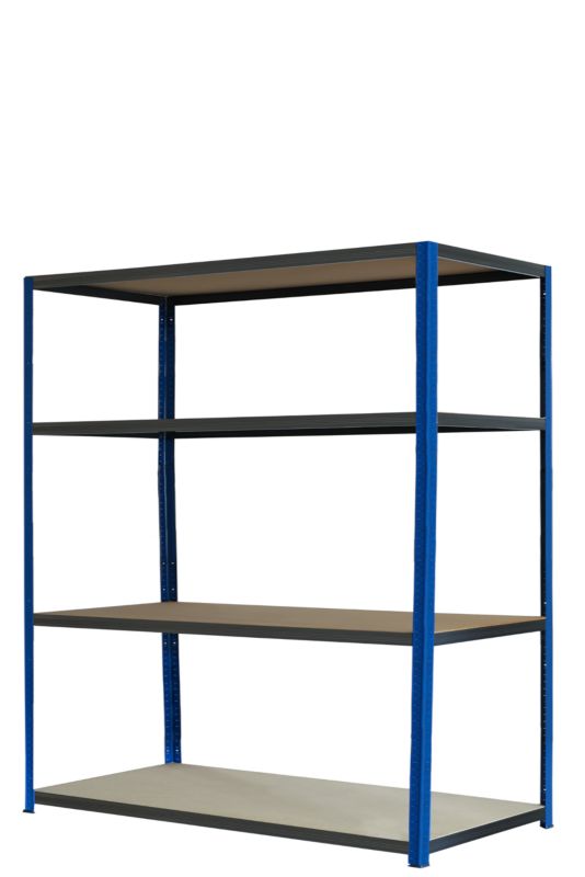 Regał metalowy MODO24 magazynowy garażowy niebiesko-grafitowy helios 180x150x40cm 4 półki po 275 kg 1 szt.
