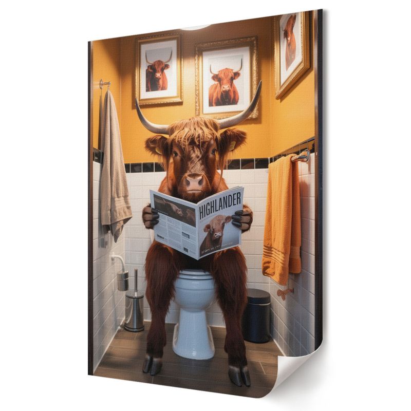 Plakat canvas Wallfluent Format A2 Bawół w toalecie Artysta Rin 1 szt.