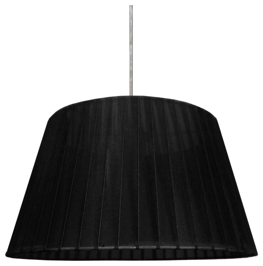 Lampa wisząca z abażurem czarnym do salonu Notizia satynowy 1-punktowa