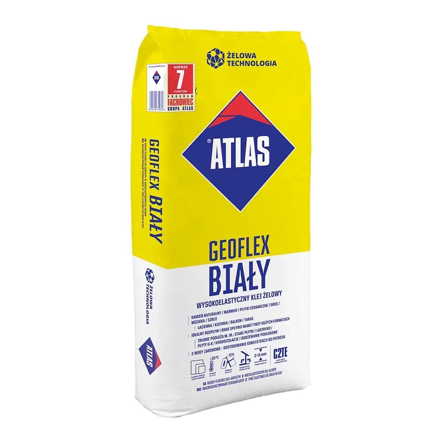 Atlas Geoflex klej żelowy wysokoelastyczny biały 22,5 kg