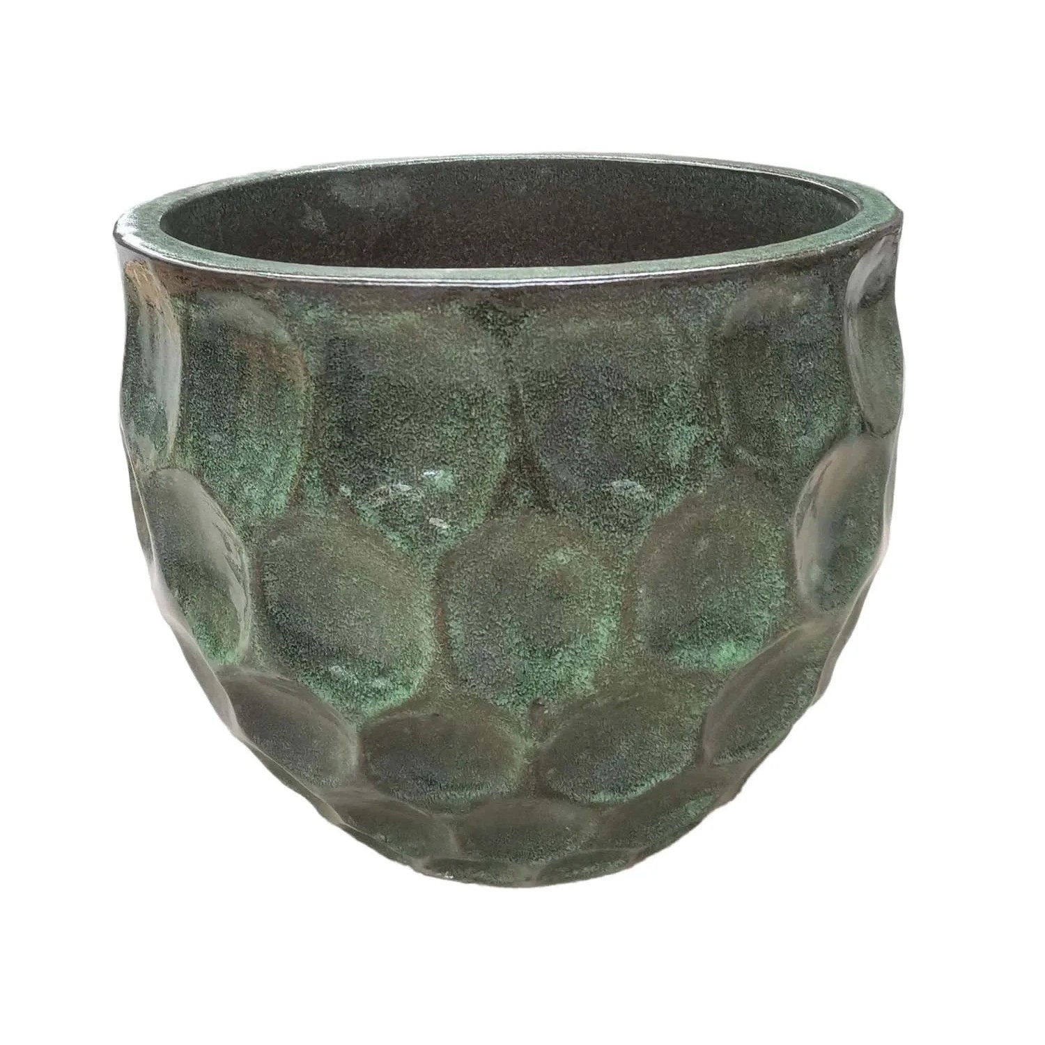 Donica ceramiczna zielona - 18 x 20 cm