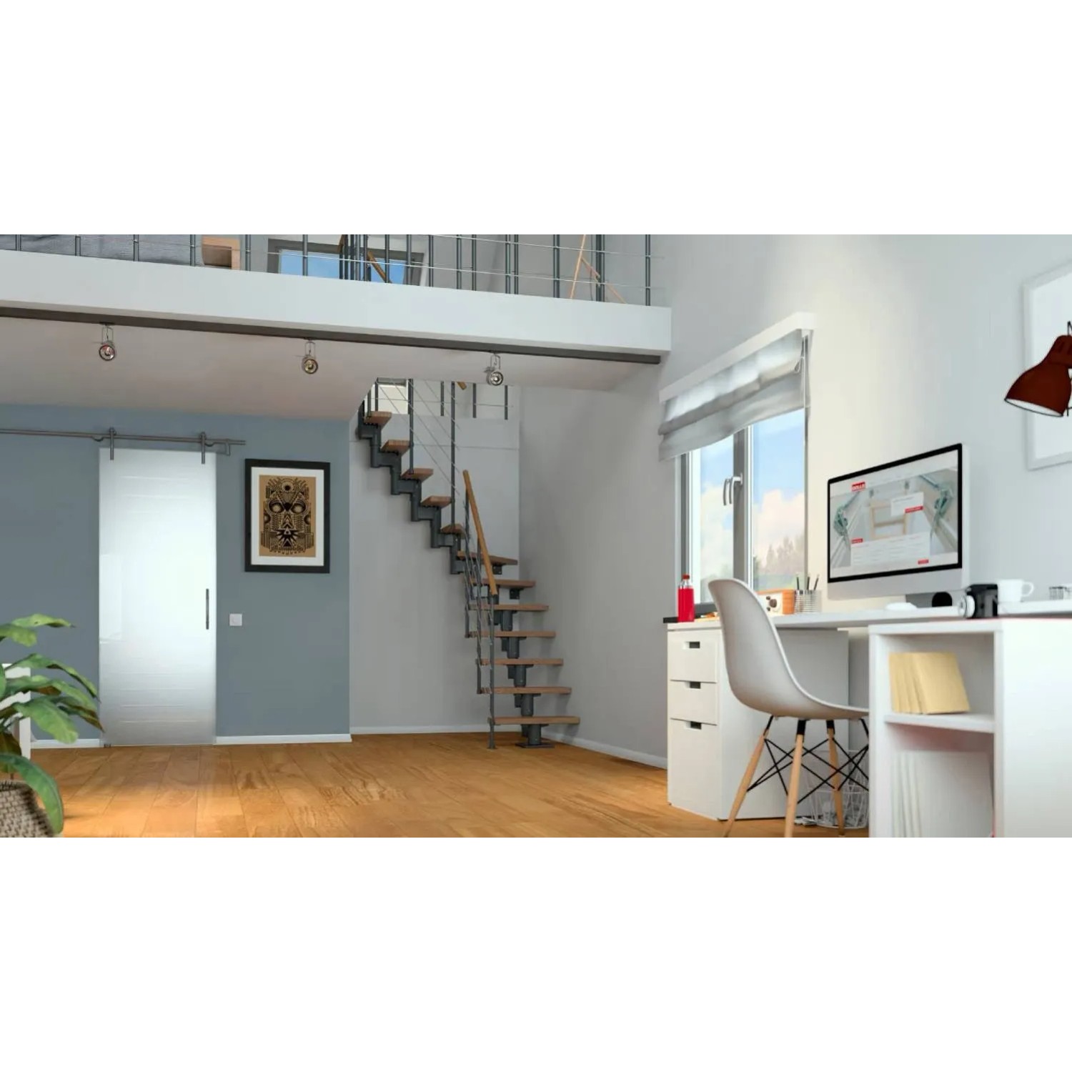 Dolle Schody modułowe Dublin 71cm dąb lakierowany czarny max.H337